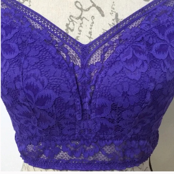 Knix Lace Longline Bustier Bra Sz S in Periwinkle - Picture 4 of 8
